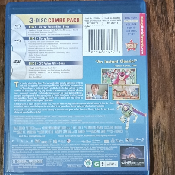 Disney Pixar TOY STORY 3 on BLU-RAY + DVD - Picture 2 of 2